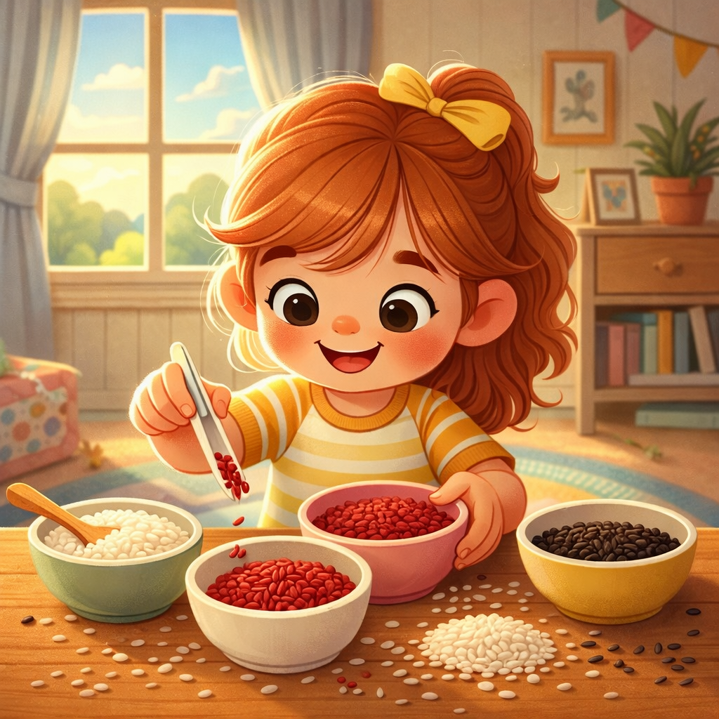 Feinmotorik trainieren mit Reis: Sortieren & Umfüllen als einfache DIY-Übung