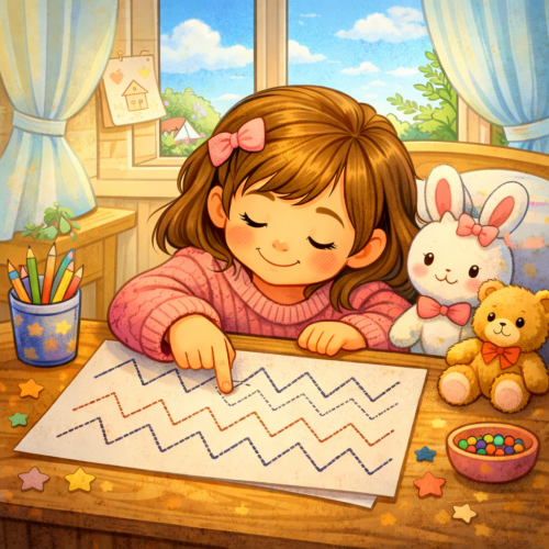 Zickzacklinien nachfahren: Feinmotorik spielerisch üben