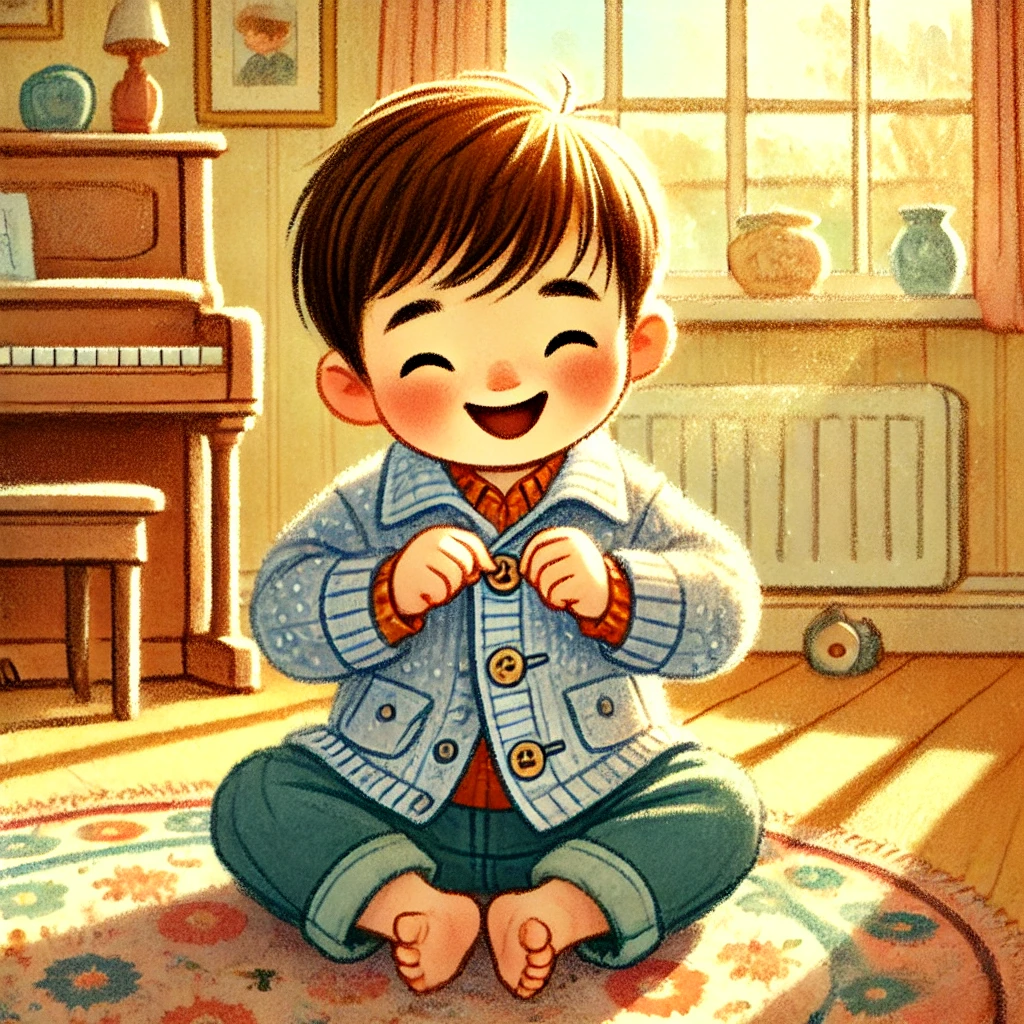 Knöpfen üben mit DIY-Knopfband: Feinmotorik spielerisch fördern