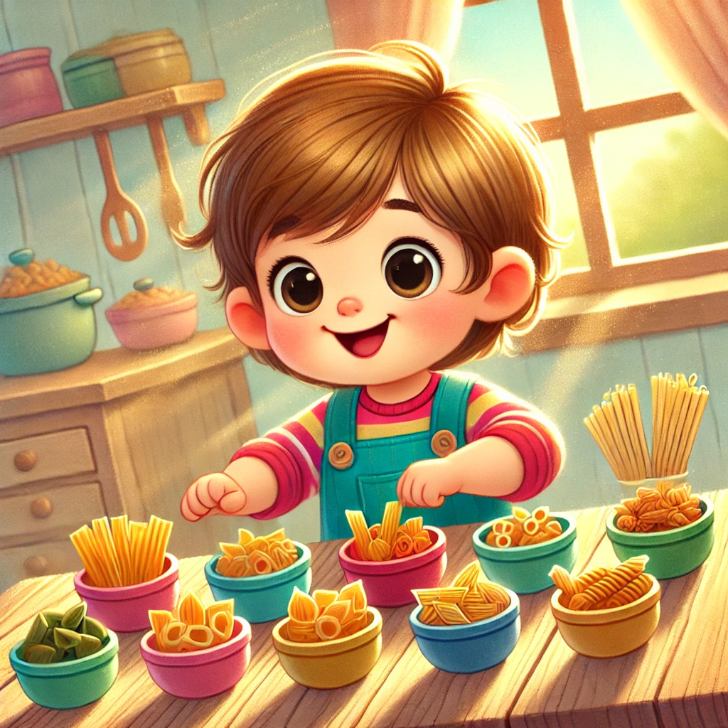 🍝 Nudeln sortieren & befüllen – Feinmotorik spielerisch fördern