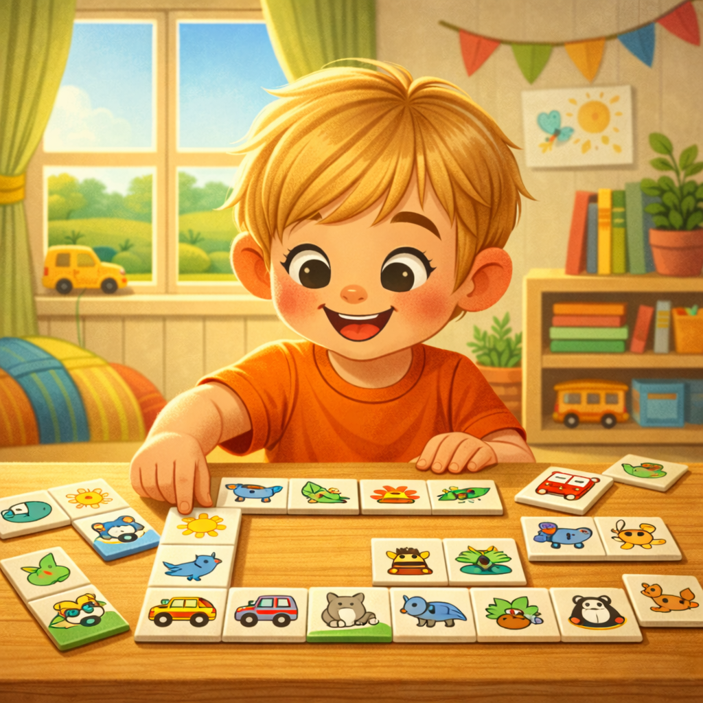 🎲 Domino mit kleinen Motiven – Feinmotorik spielerisch stärken