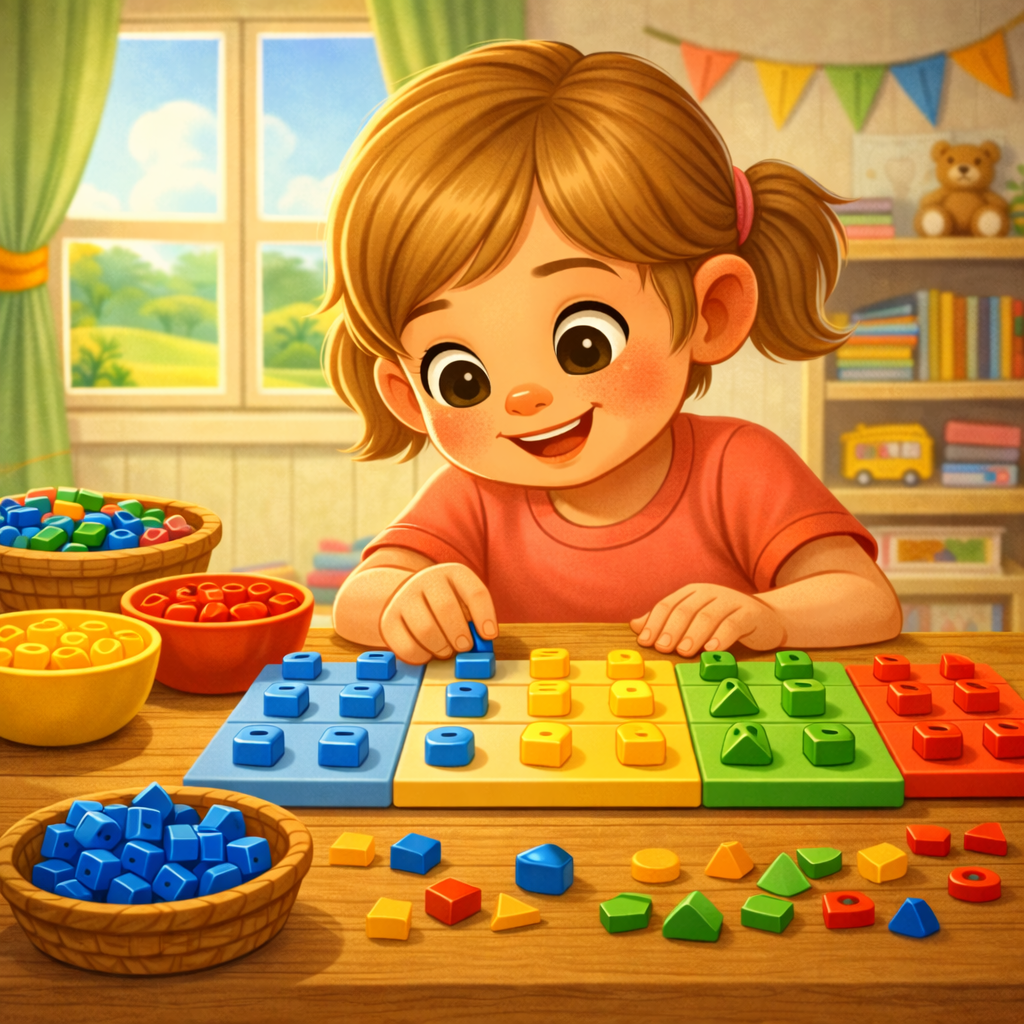 🎨 Steckperlen sortieren – Farben & Formen spielerisch entdecken