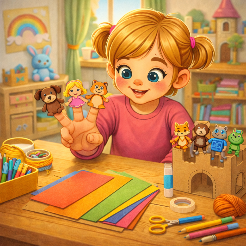 ✂️ DIY-Fingerspiele aus Pappe – Kreativ, nachhaltig & motorikfördernd