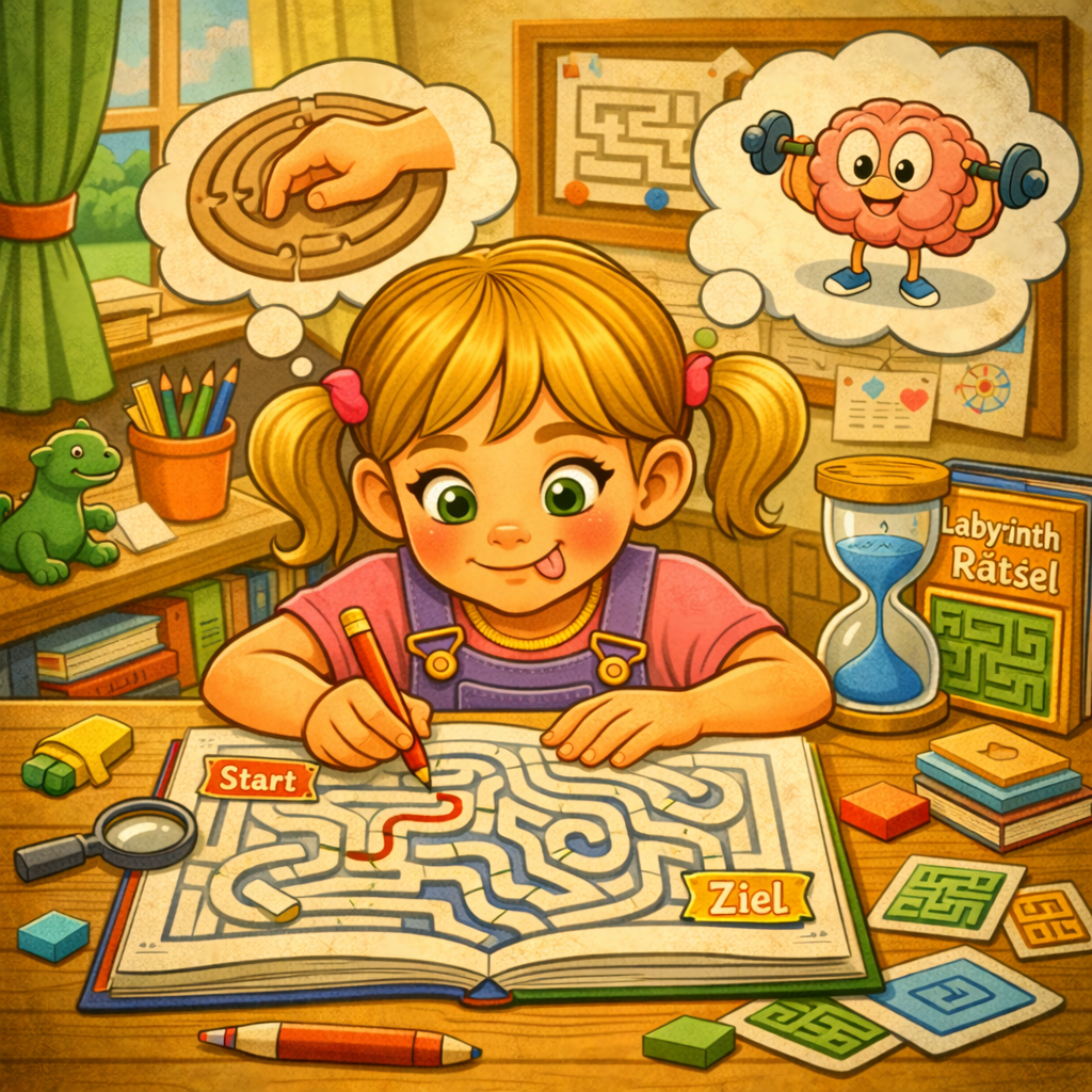 🌀 Mit dem Stift durchs Labyrinth – Feinmotorik spielerisch fördern