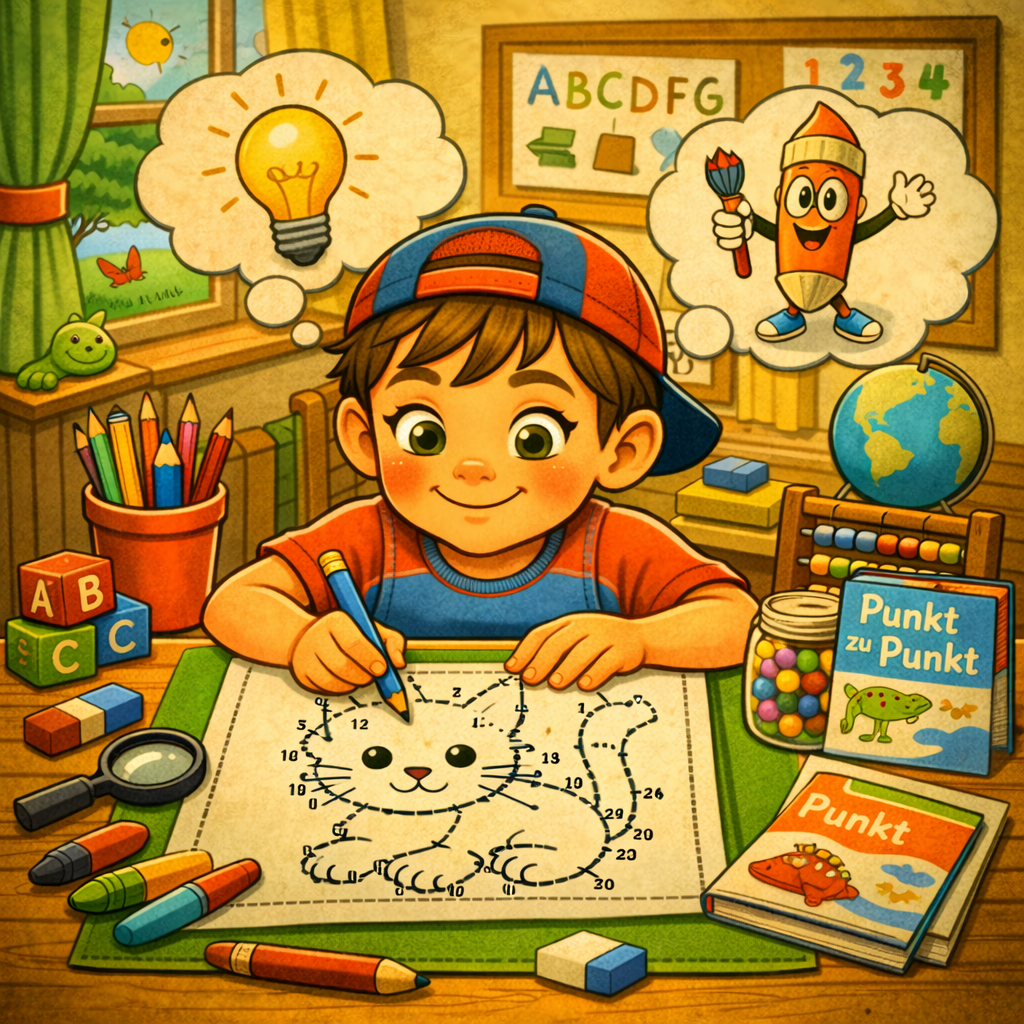 ✏️ Punkt-zu-Punkt-Bilder – Feinmotorik & Konzentration spielerisch fördern