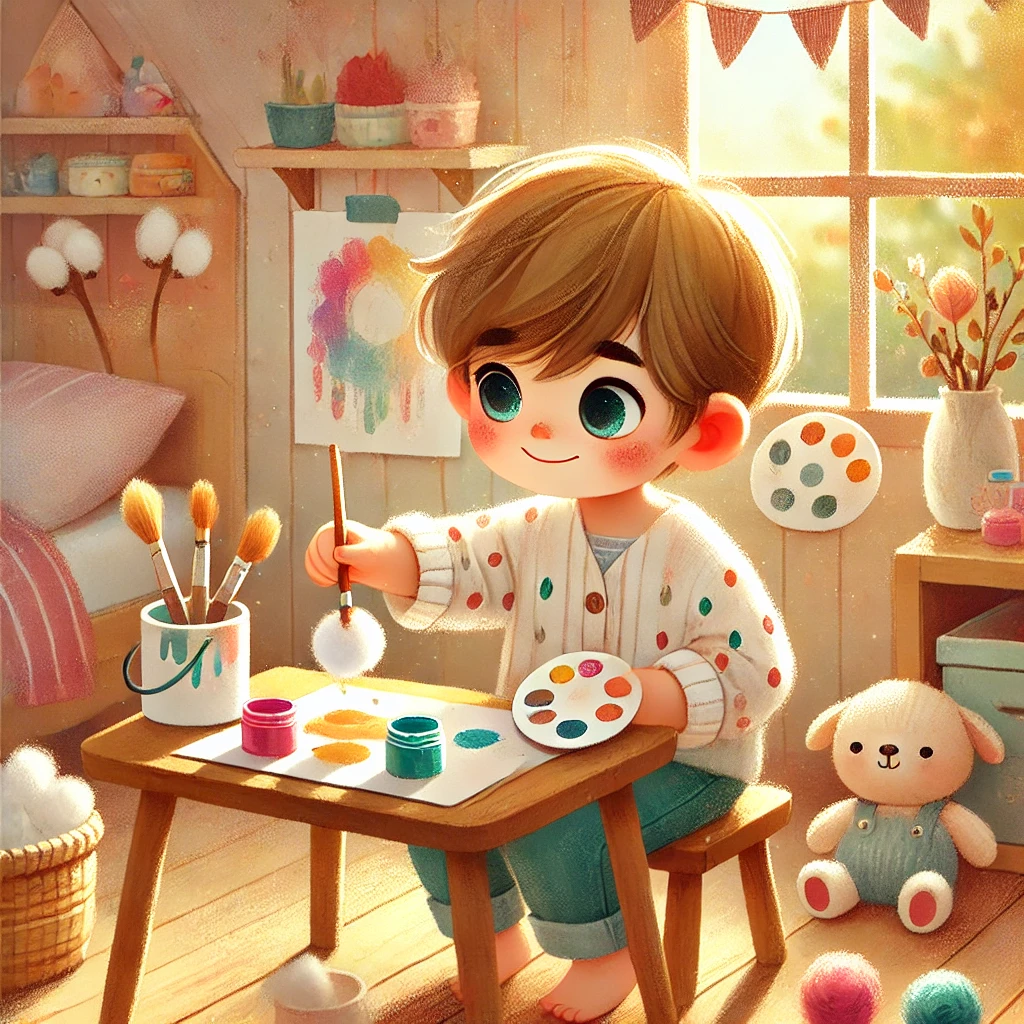 Kreatives Malen mit Wattebausch und Fingerspitze – Förderung der Feinmotorik