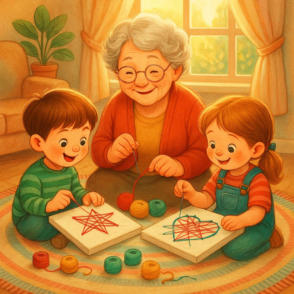 🧵 Fadenbilder gestalten – Kreatividee zur Förderung der Feinmotorik